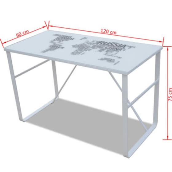 Γραφείο Μελέτης VidaXL από Γυαλί 120x60cm - Λευκό image 5