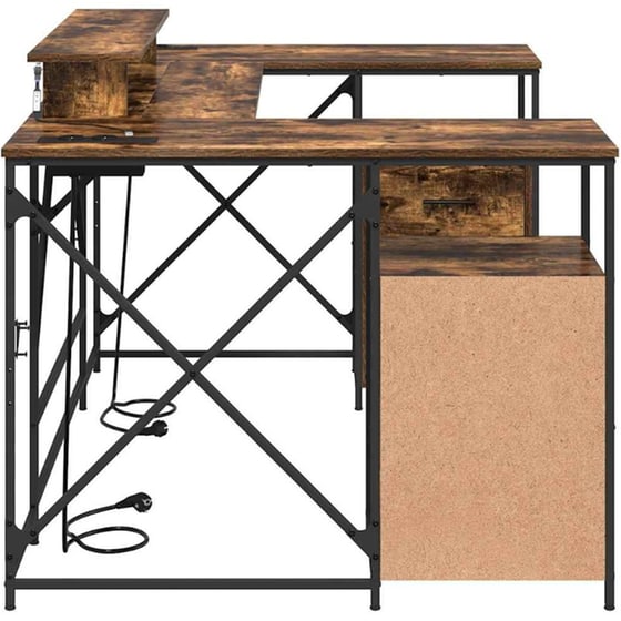 Γραφείο VidaXL από Επεξεργασμένο Ξύλο 182x101x87,5 cm - Καπνιστή Δρυς image 7