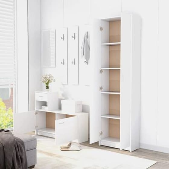 Ντουλάπα Διαδρόμου Vidaxl από Μοριοσανίδα  55x25x189cm - Λευκό image 2