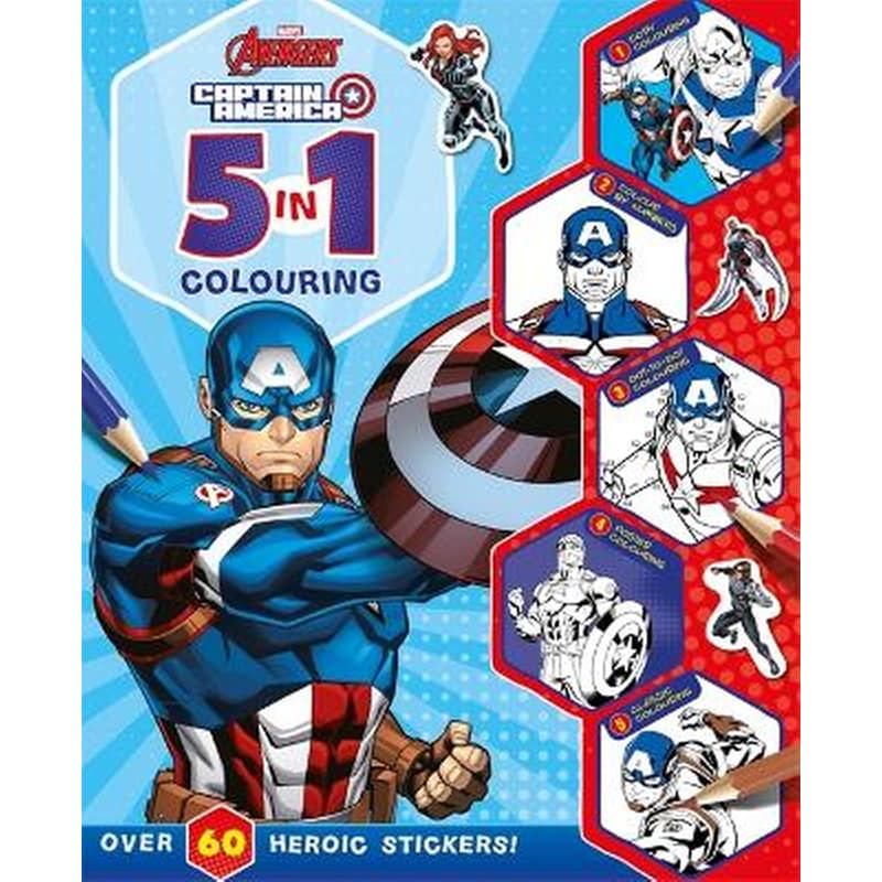 Marvel Avengers Captain America: 5 in 1 Colouring