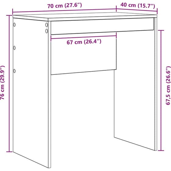Γραφείο VidaXL 115,5x40x127 cm - Artisan Δρυς (2 τεμ.) image 11