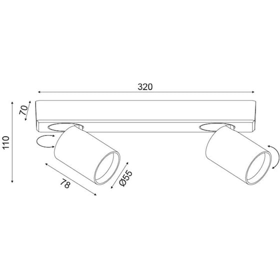 Σποτ Δίφωτο Aca Elitis Ra302s32wh από Αλουμίνιο - Λευκό image 1