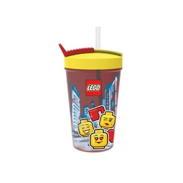Παγούρι με Καλαμάκι Girl Lego Κόκκινο