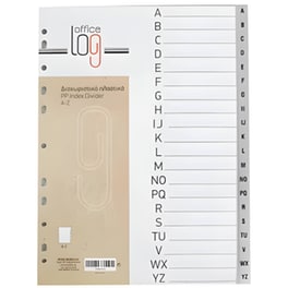 Πλαστικά Διαχωριστικά Φύλλα Office Log Α4 Α-Ζ Γκρι