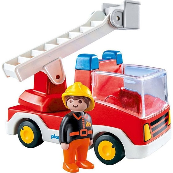 PLAYMOBIL® 1·2·3 Πυροσβέστης με Κλιμακοφόρο Όχημα (6967) image 2