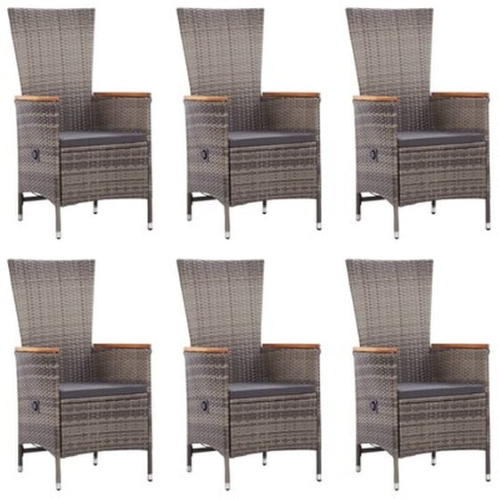 Vidaxl Σετ Τραπεζαρίας Κήπου 7 Τεμαχίων Γκρι Από Συνθετικό Ρατάν image 3