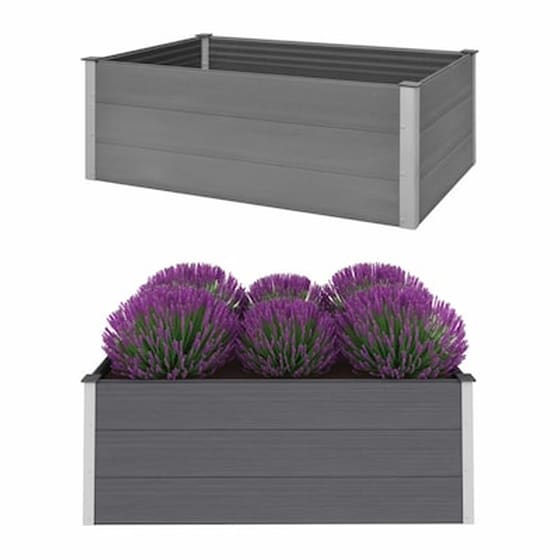Vidaxl Ζαρντινιέρα Υπερυψωμένη Γκρι 150 X 100 X 54 Εκ. Από Wpc image 0