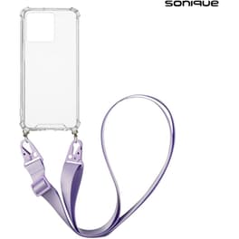 Θήκη Σιλικόνης Με Strap Sonique Armor Clear Realme C51 / Realme C53 Λιλά
