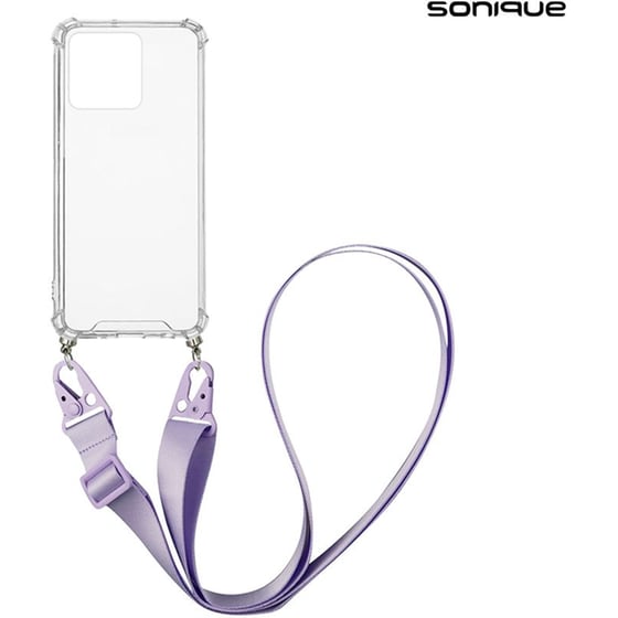 Θήκη Σιλικόνης Με Strap Sonique Armor Clear Realme C51 / Realme C53 Λιλά image 0