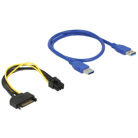 Delock Riser Κάρτα Δικτύου PCI Ενσύρματη Σύνδεση με Καλώδιο x16 με 60 εκ. USB image 2