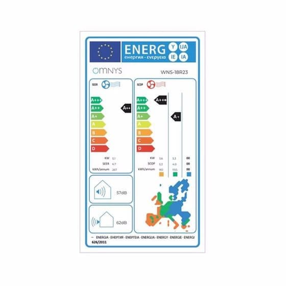 OMNYS WNS-09R23 Κλιματιστικό Inverter 9.000 BTU A++/A+++ με WiFi image 6