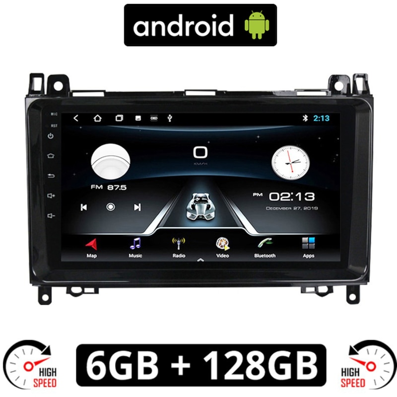 Ηχοσύστημα με Οθόνη Αφής 9 Android GPS Wi-Fi Bluetooth 6GB/128GB Me15 για Mercedes B W245 (2005-2012) - Μαύρο