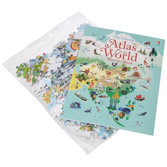 Usborne Atlas and Jigsaw The World image 2