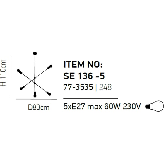 Φωτιστικό Οροφής Homelighting Cody E27 Μεταλλικό 85x120cm - Χρυσό image 1