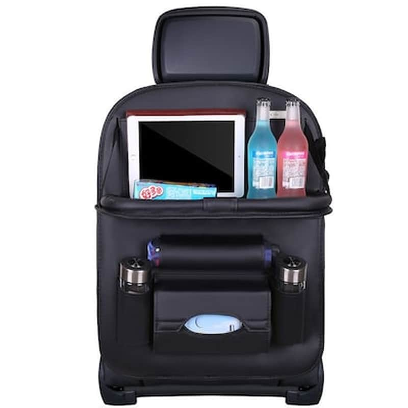 Car Organizer For The Seat Foldable Shelf Mini Car Table Black