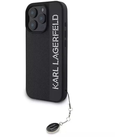 Θήκη Apple iphone 16 Pro - Karl Lagerfeld Saffiano Rhinestones And Charm - Μαύρο image 2