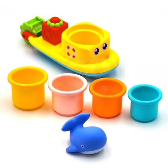Woopie Βρεφικό Παιχνίδι Μπάνιου - Ship Whale Overflow Cups image 1