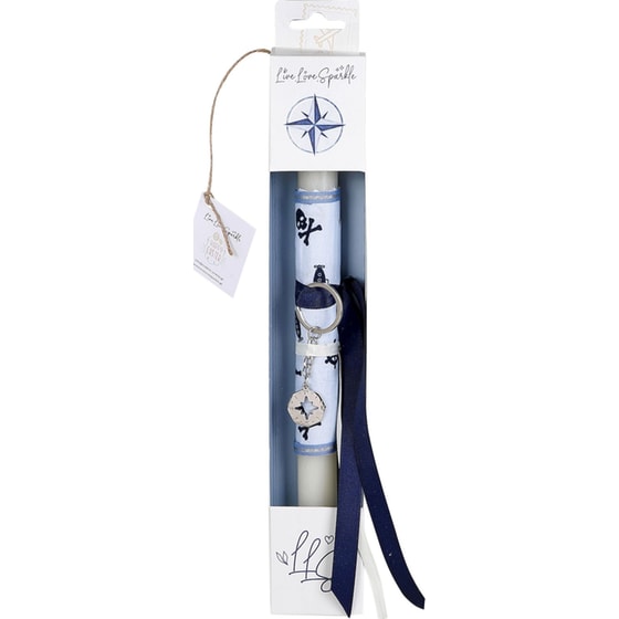 Αρωματική Λαμπάδα Live.Love.Sparkle με Μπρελόκ Πυξίδα image 0