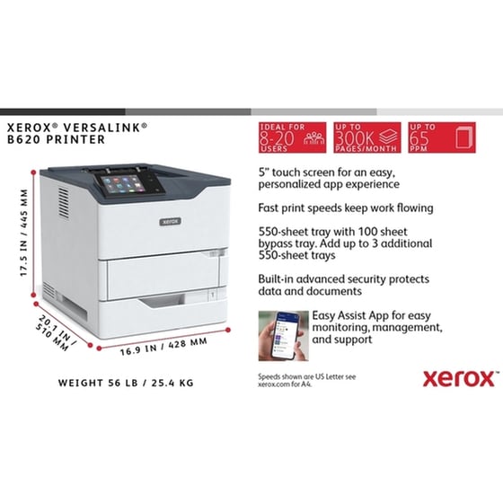 Xerox Laser VersaLink B620 Ασπρόμαυρος Εκτυπωτής Laser A4 με WiFi image 9