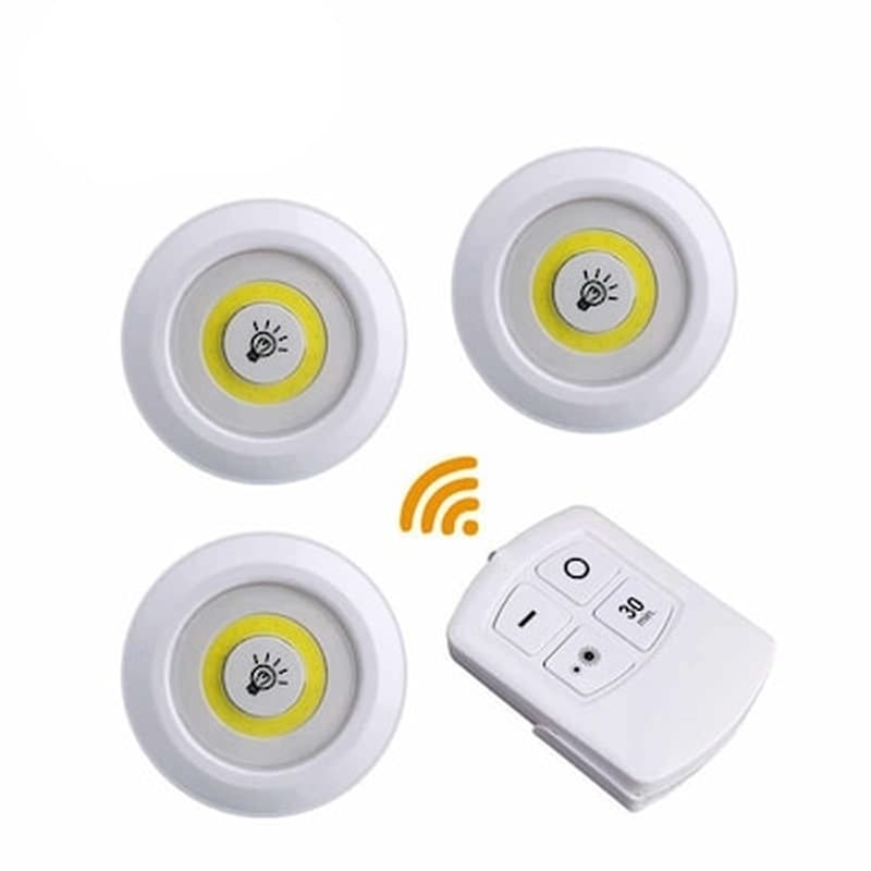 3 Pack Cob Led Wireless Automatic With Remote Control Light Yl-m-411 White