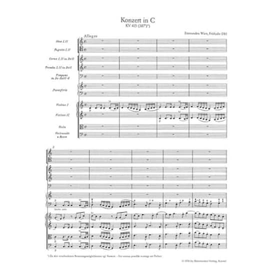Βιβλίο Για Σύνολα Barenreiter Mozart - Concerto In C Major Kv415 [piano Score] image 2
