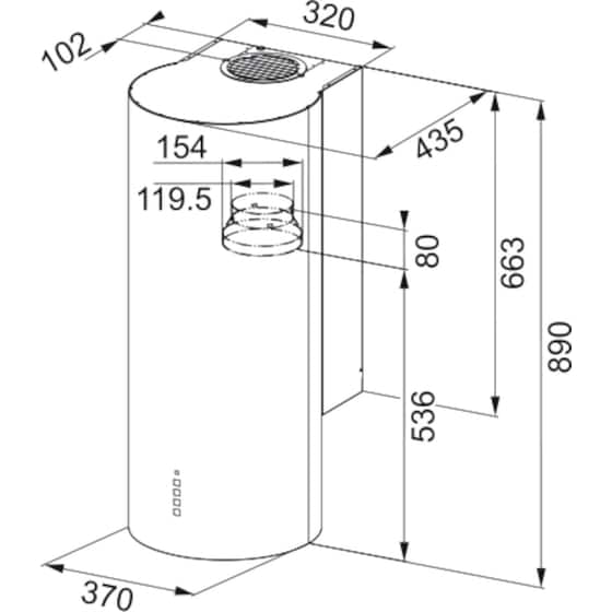 FRANKE CYLINDER FTU 3805 XS 37cm Inox Απορροφητήρας Καμινάδα - Τζάκι image 1