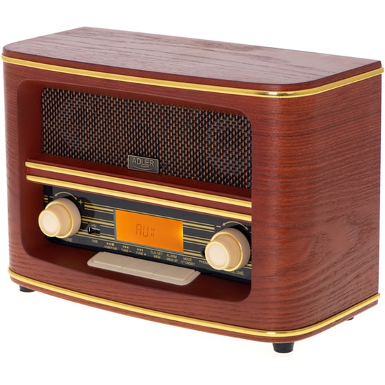 Φορητό Ραδιόφωνο Retro Adler AD1187 με Bluetooth- Καφέ image 0