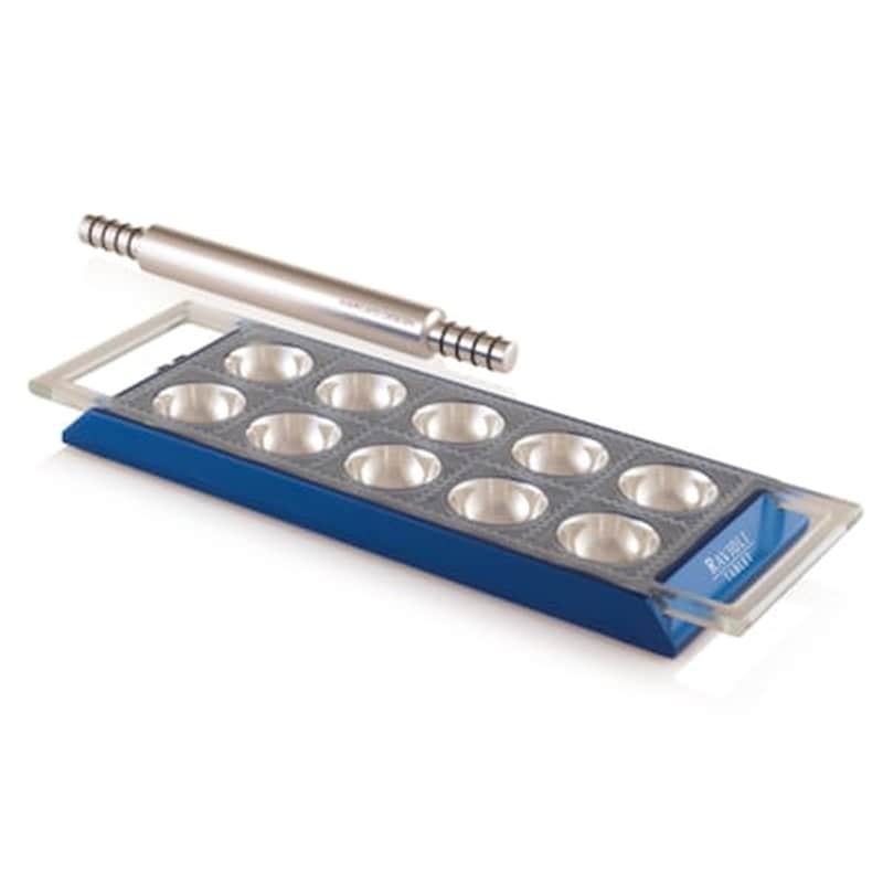 ΜARCATO Marcato Φόρμα Design 10 Θέσεων Μπλε Για Ζυμαρικά Ravioli 34x12.5x2cm Και Πλάστης