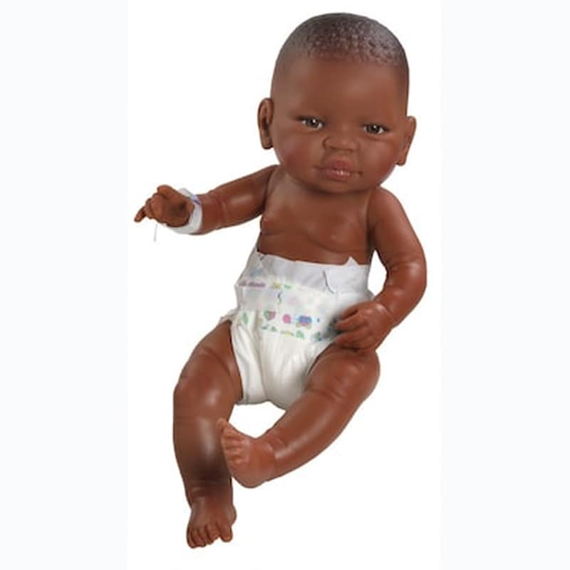 Κούκλα Μωρό Νεογέννητο Σκουρόχρωμο Κοριτσάκι 45cm, Paola Reina