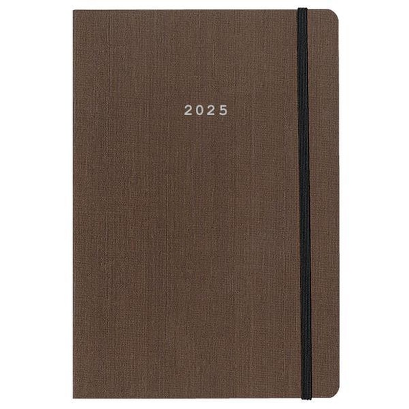NEXT Next Ημερολόγιο 2025 Fabric Ημερήσιο Flexi Καφέ Με Λάστιχο 12x17εκ.