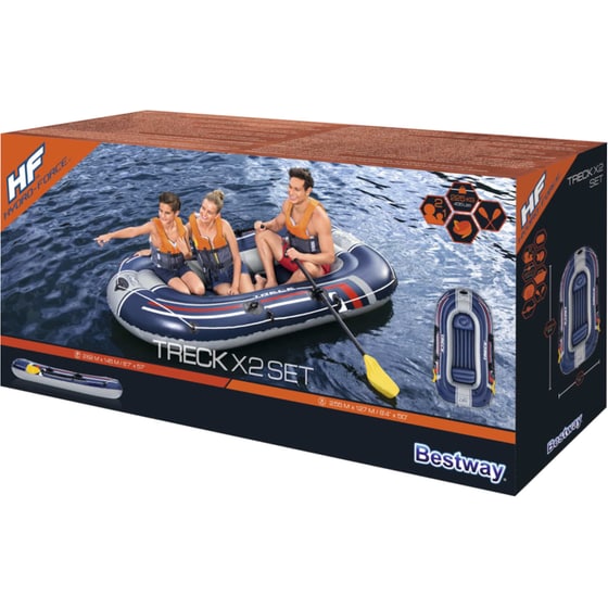 Σετ Φουσκωτή Βάρκα Bestway Hydro-Force Treck x2 με Τρόμπα από PVC κατάλληλο για 3 άτομα - Μπλε/ Γκρι image 12