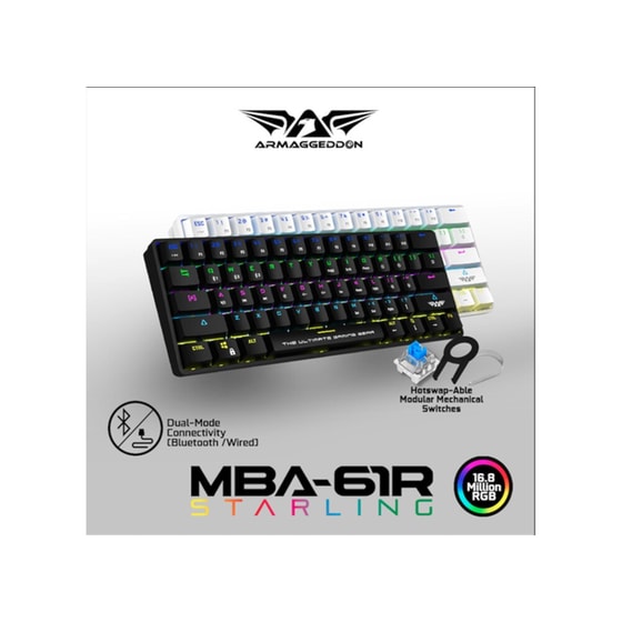 Ασύρματο Πληκτρολόγιο Bluetooth Armaggeddon MKA-61R Mechanical - Μαύρο image 2