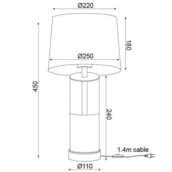 Πορτατίφ Aca Renouar Od90791tbc Μεταλλικό 22x22x45 cm - Ασημί/Μαύρο image 1