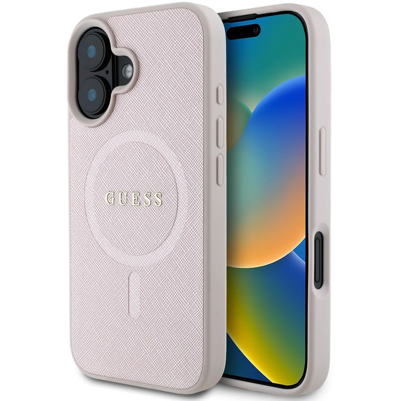 Θήκη Apple Iphone 16 - Guess Plastic Case with Magsafe - Ροζ