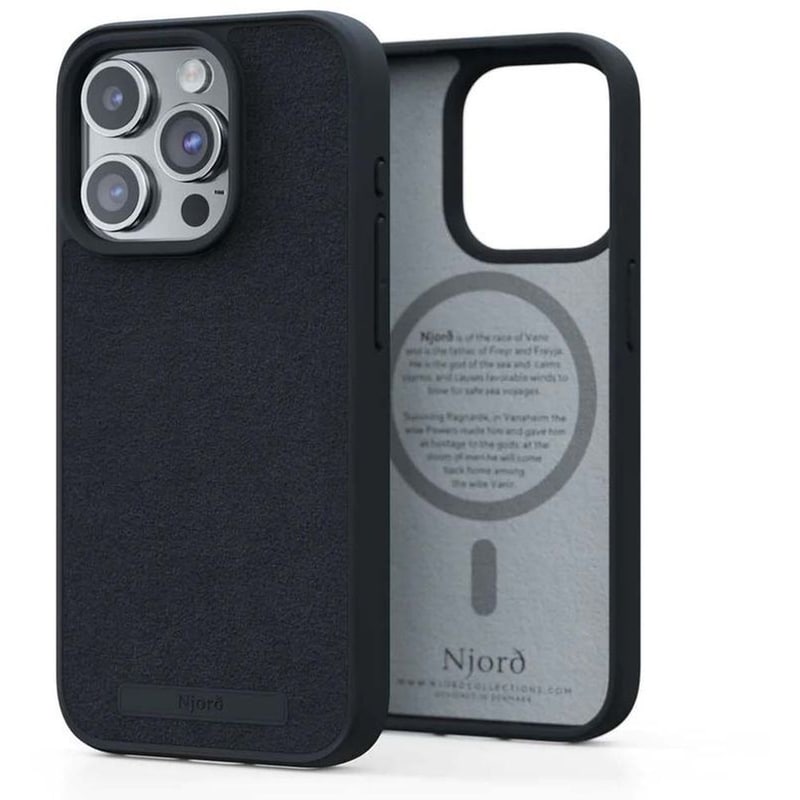 Θήκη Apple iPhone 15 Pro - Njord Suede MagSafe Case - Black