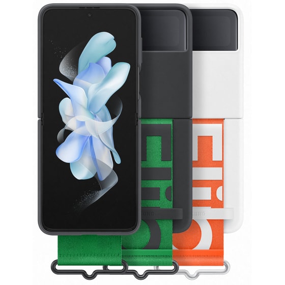 Θήκη Σιλικόνης Samsung Galaxy Z Flip 4 με Strap - Λευκό image 7