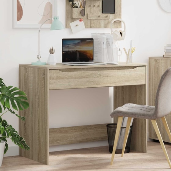 Γραφείο VidaXL με Συρτάρι και Αποθήκευση 100x50x78 cm - Sonoma Δρυς image 1