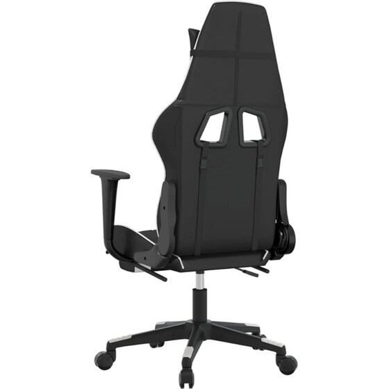 Καρέκλα Gaming VIDAXL 3143769 με Υποπόδιο από Τεχνητό Δέρμα - Μαύρο image 3