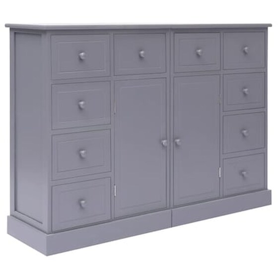 Vidaxl Μπουφές Με 10 Συρτάρια Γκρι 113 X 30 X 79 Εκ. Ξύλινος image 0