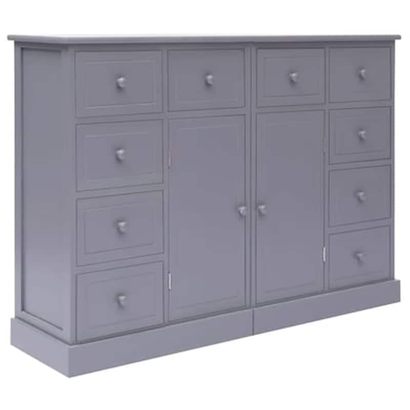 VIDAXL Vidaxl Μπουφές Με 10 Συρτάρια Γκρι 113 X 30 X 79 Εκ. Ξύλινος