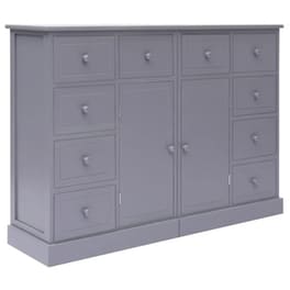 Vidaxl Μπουφές Με 10 Συρτάρια Γκρι 113 X 30 X 79 Εκ. Ξύλινος