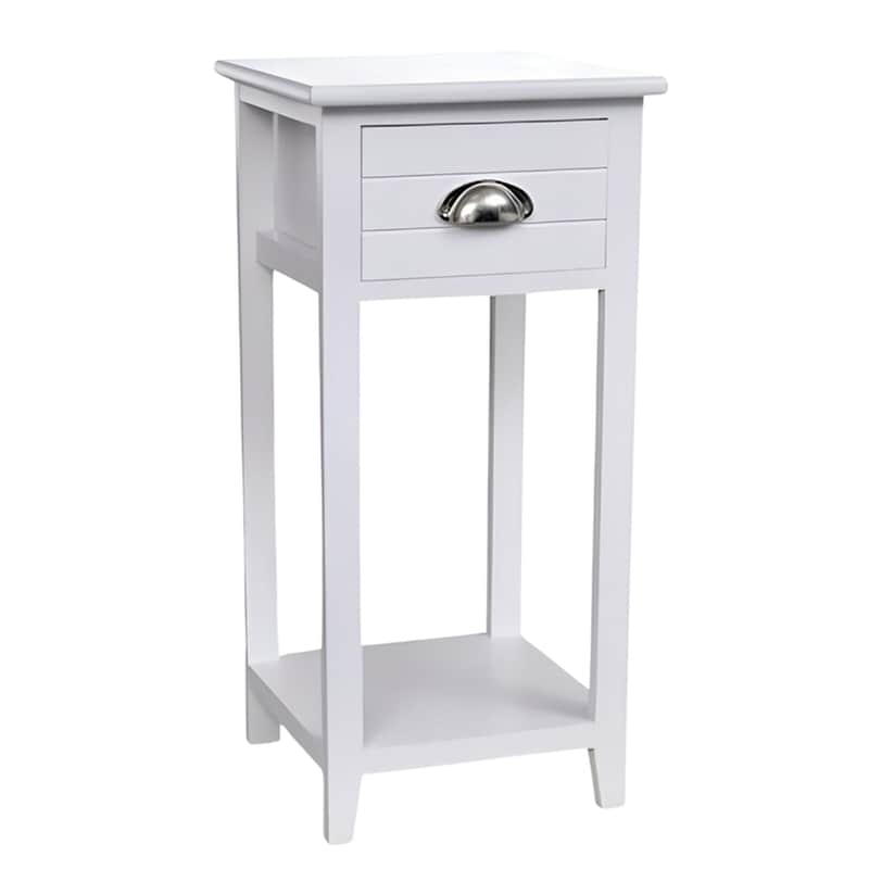 Κομοδίνο Vidaxl Από Ξύλο Παυλώνιας 30x30x63 cm - Λευκό