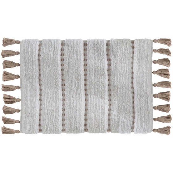 Πατάκι Μπάνιου Spitishop F-v Pompom Taupe 174631a Βαμβακερό 50x75cm - Λευκό/Μπεζ image 0