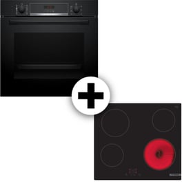 BOSCH PKE61RBA2E & HQA574BB3 71 Lt Μαύρο Εντοιχιζόμενος Σετ Φούρνος και Εστία