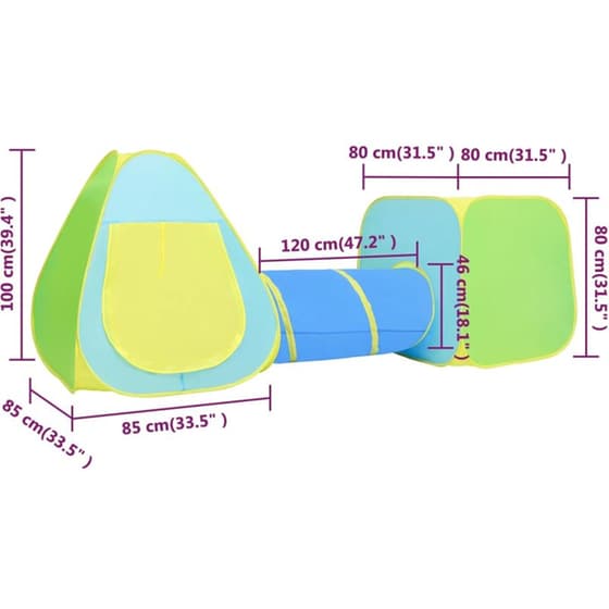Vidaxl Παιδική Σκηνή Πολύχρωμη image 9