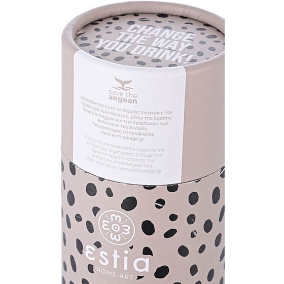Παγούρι Θερμός Estia Home Art Save The Aegean Leopard Taupe 500 ml image 6
