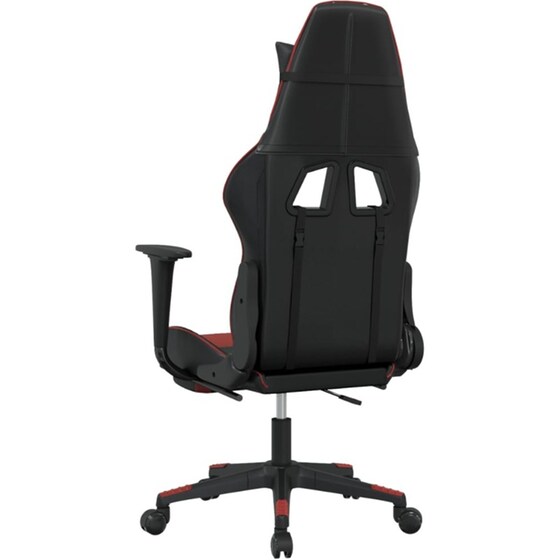 Καρέκλα Gaming VIDAXL 345464 με Υποπόδιο από Τεχνητό Δέρμα - Μαύρο image 4