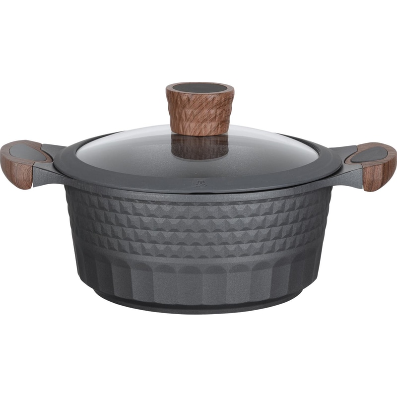 RESTO Κατσαρολάκι Ρηχό RESTO Capella-93501 από Χυτό Αλουμίνιο 20 cm 2.6 L Μαύρο
