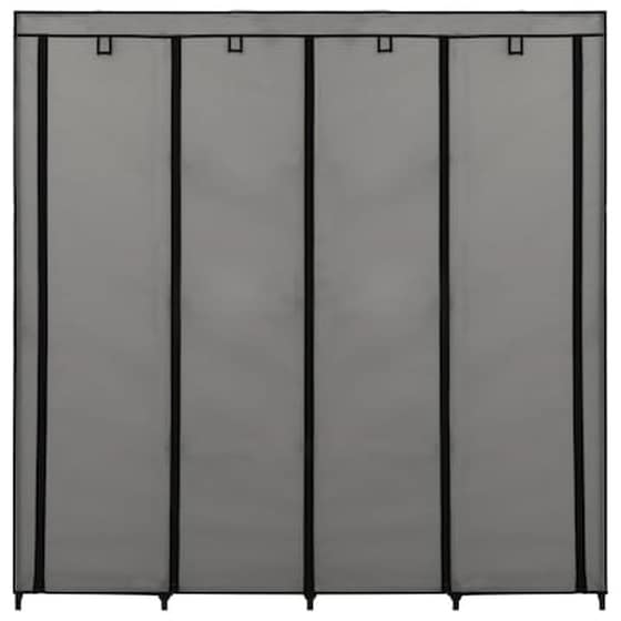 Vidaxl Ντουλάπα Με 4 Αποθηκευτικά Τμήματα Γκρι 175 X 45 X 170 Εκ. image 4