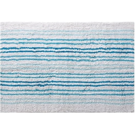 Πατάκι Μπάνιου Kentia Loft Peyton 19 Ορθογώνιο από Βαμβάκι 60x90 cm - Εκρού/Μπλε